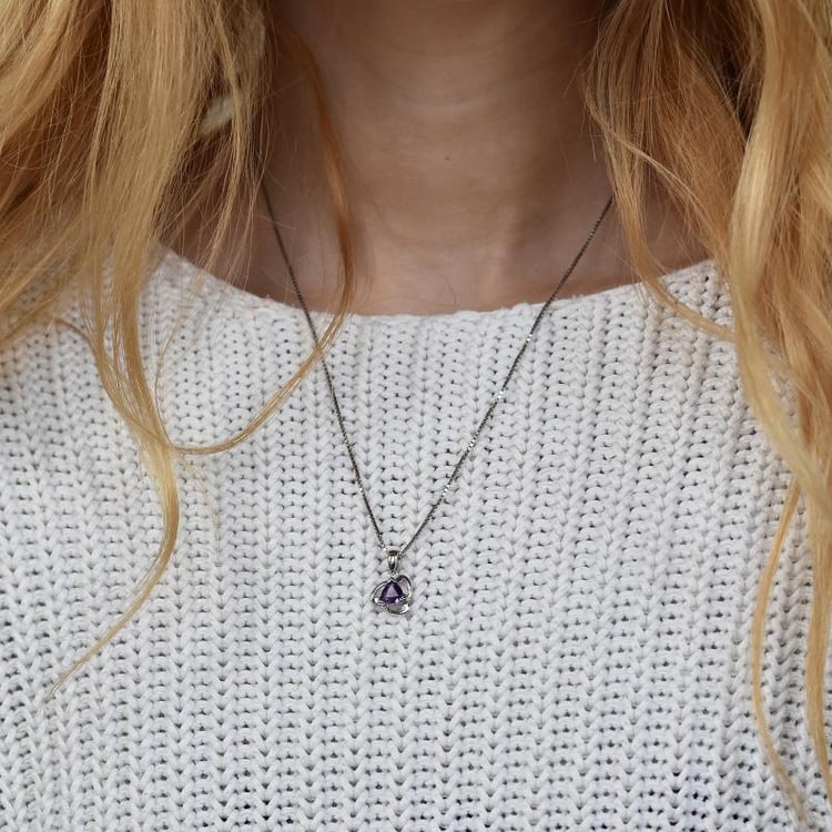 Náhrdelník zo striebra s ametystom 28353