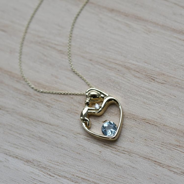 Náhrdelník zo zlata s akvamarínom 38467