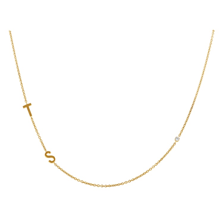 Strieborný náhrdelník s 2 písmenami vašej voľby a lab-grown diamantom Lupe