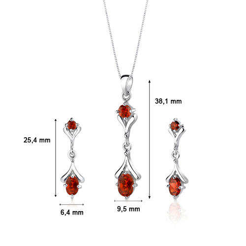 Strieborná kolekcia s granátmi Mirscha 2911