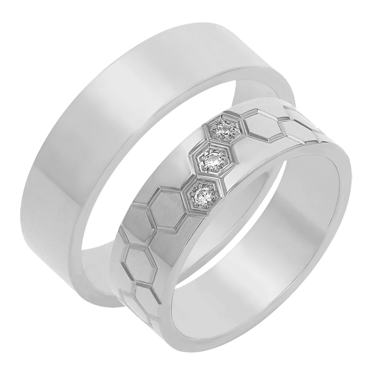 Snubné prstene z bieleho zlata 77895