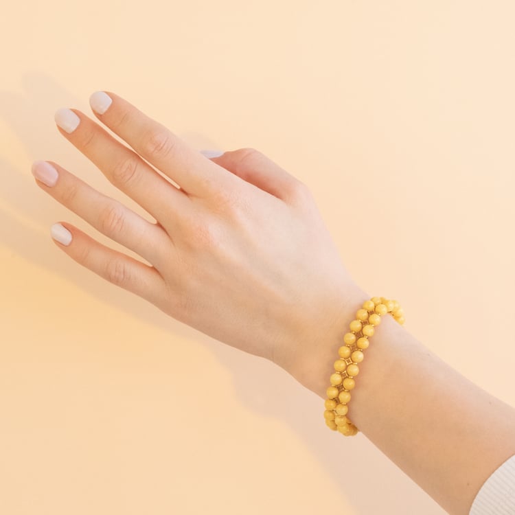 Strieborný pozlátený náramok s krémovo žltými jantármi Nordica 101121