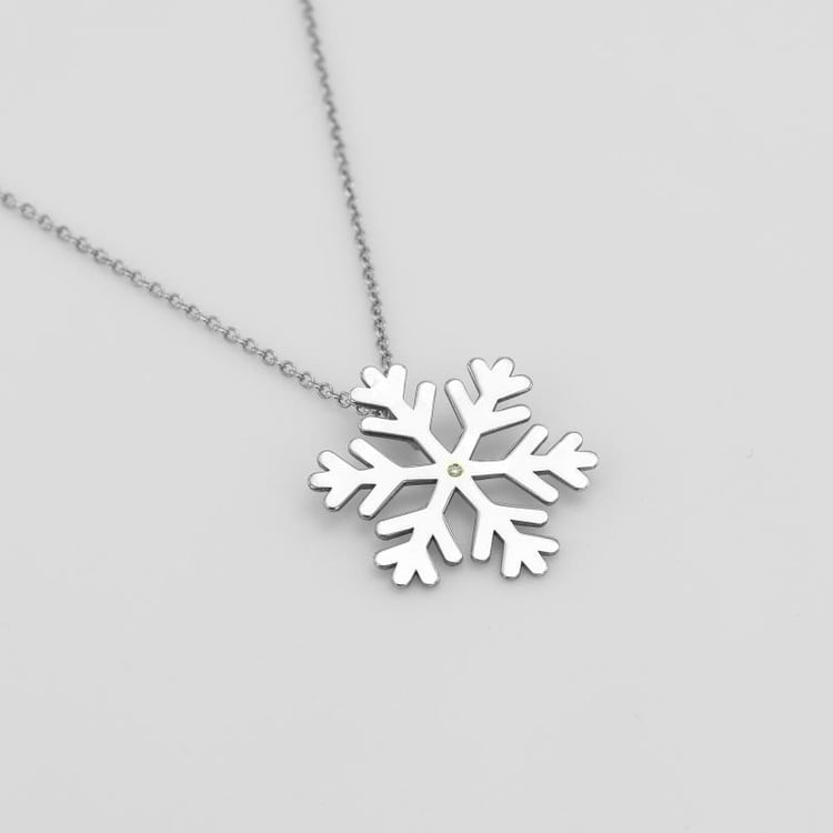 Náhrdelník vločka s diamantom 50514