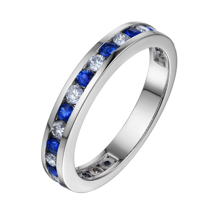 Eternity prsteň zo zlata so zafírmi a diamantmi Banu