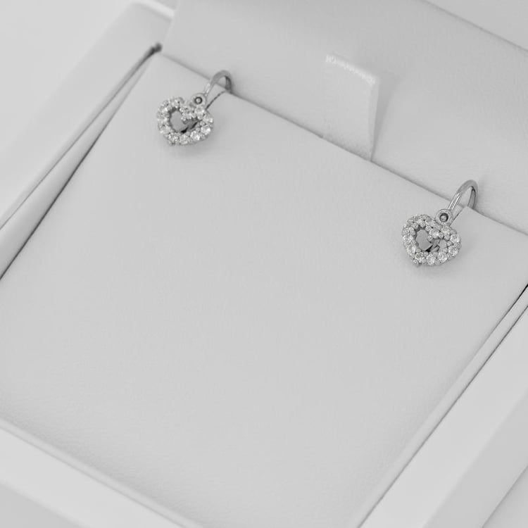 Detské náušnice v tvare srdiečka 30899