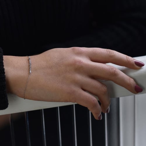 Zlatý náramok s ružovými nebrúsenými diamantmi Elanie