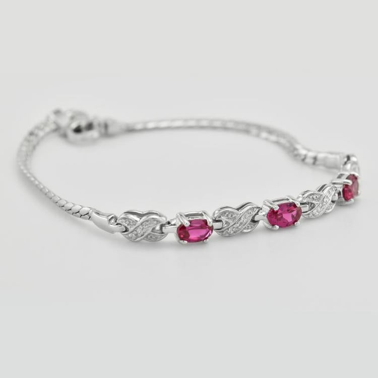 Rubínový náramok v striebre 29879