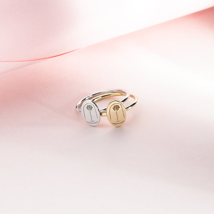 Oválny prsteň s gravírom ruže Malý princ 150579