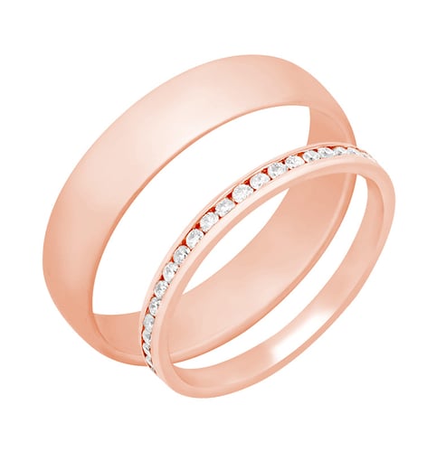 Eternity prsteň s lab-grown diamantmi a pánsky komfortný prsteň Guerra