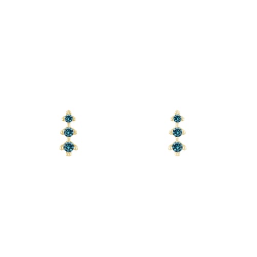 Minimalistické náušnice s modrými diamantmi Sylvi