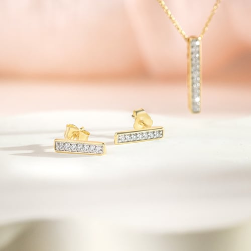 Zlaté náušnice s diamanmi Lena