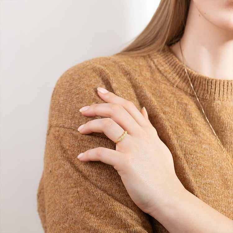 Zlatý eternity prsteň s bielymi diamantmi Octave 151153