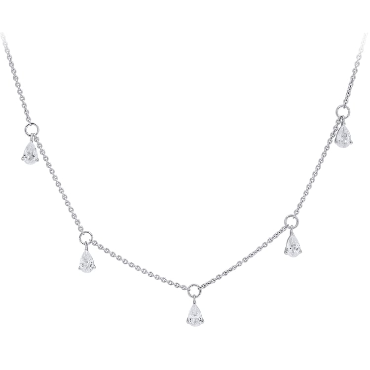 Náhrdelník zo zlata s pear lab-grown diamantmi Praveen