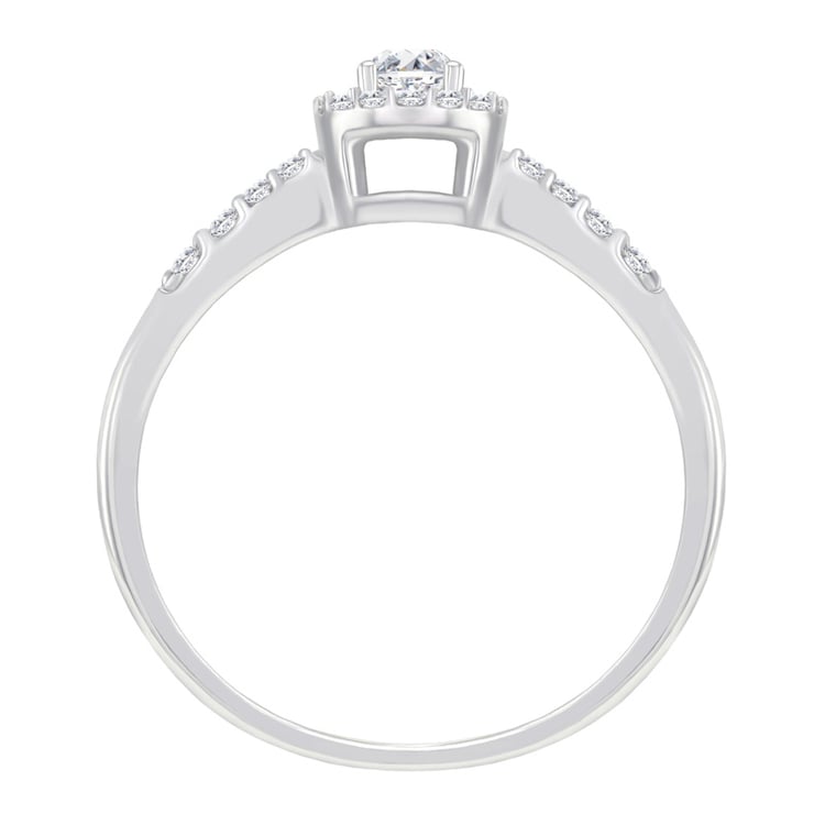 Strieborný halo prsteň s lab-grown diamantmi Hetr 104507