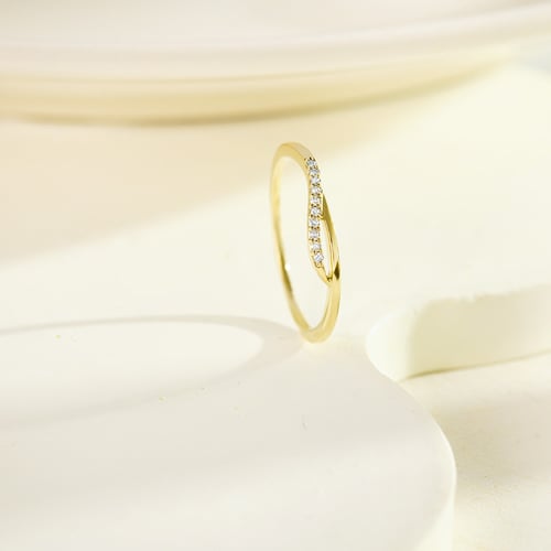 Atypický prsteň zo striebra s lab-grown diamantmi Terje
