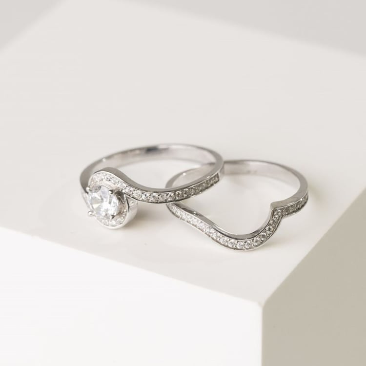 Elegantný svadobný set posiaty diamantmi 164404