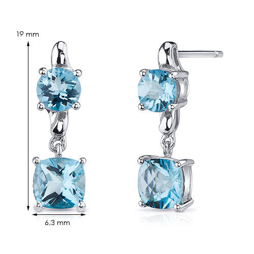 Strieborné náušnice s 3.50ct švajčiarskymi topásmi Avah 5953