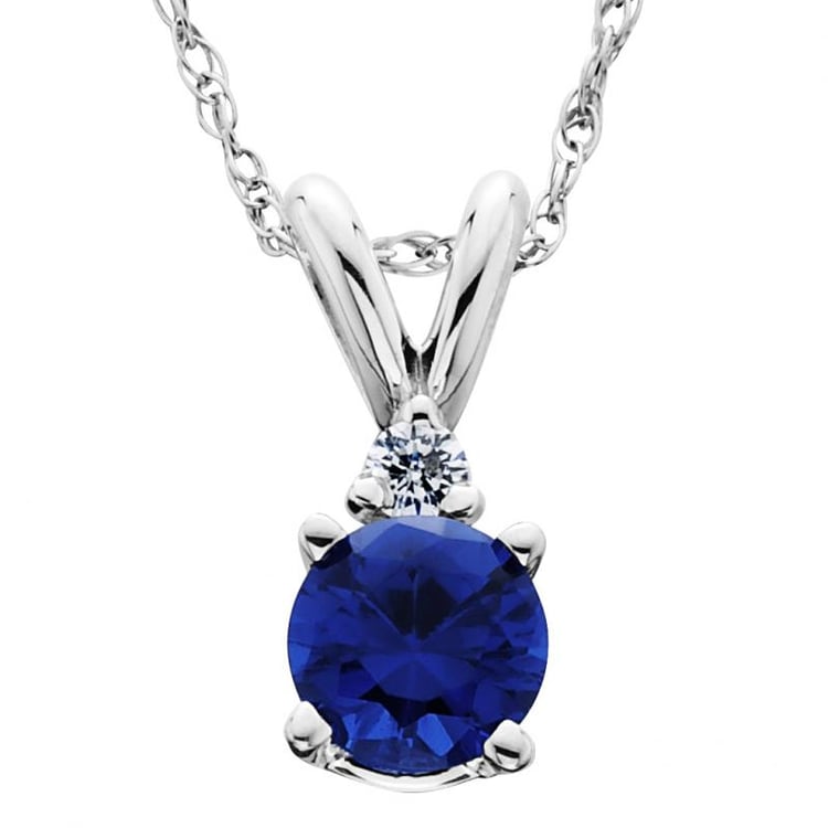 Zlatý náhrdelník so zafírom a diamantom