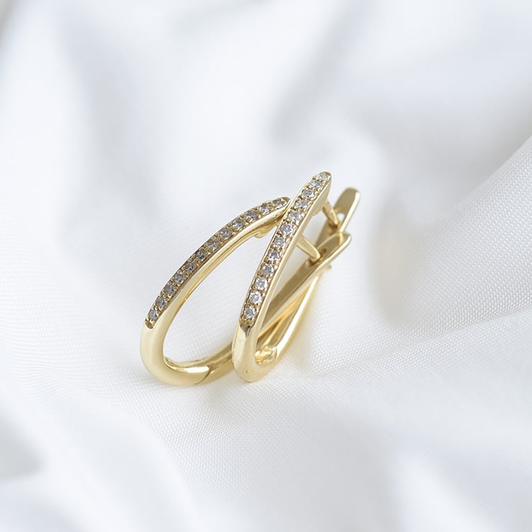 Náušnice s diamantmi zo zlata 85869