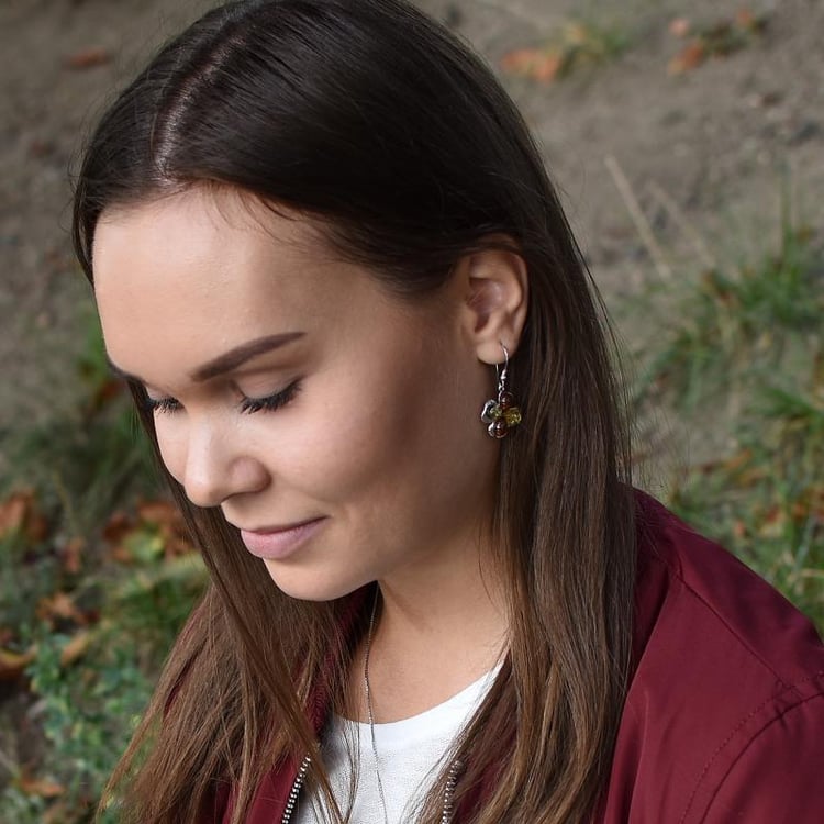 Náušnice s jantármi 34523