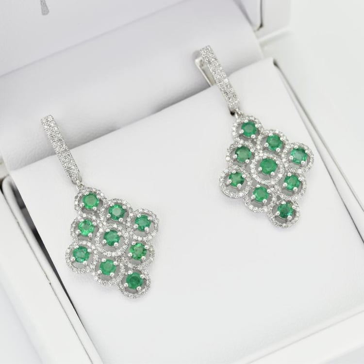 Smaragdové visiace náušnice 15264