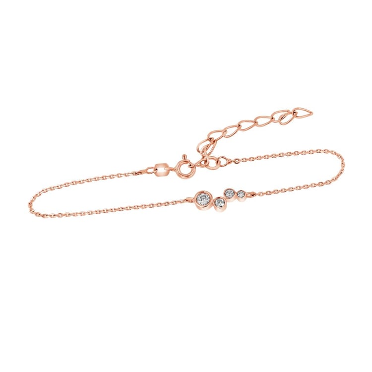 Moderný strieborný náramok s lab-grown diamantmi Viola 163672