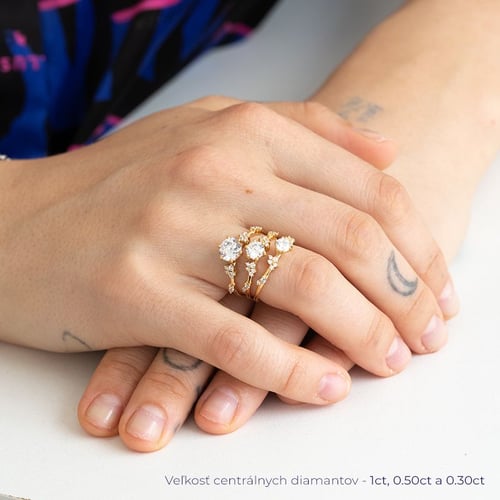 Romantický zásnubný prsteň s lab-grown diamantmi Therese