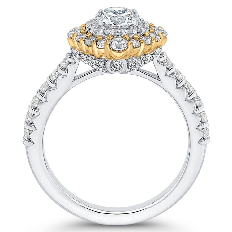 Dvojitý prsteň z bieleho a žltého zlata 68393