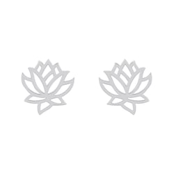 Strieborné náušnice s kvetom lotosu Emmalyn