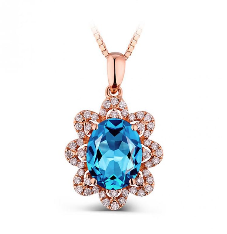 Zlatý kvet s diamantmi a topásom Daxyh