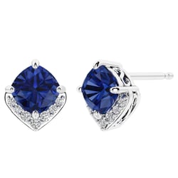 Strieborné náušnice so simulovanými zafírmi Kosta