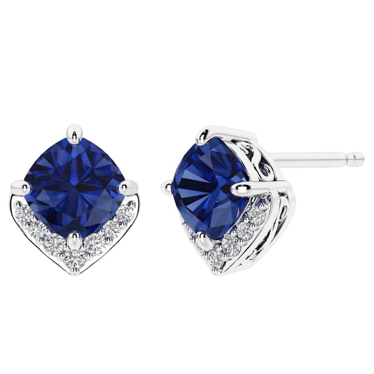 Strieborné zafírové náušnice