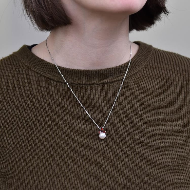 Trojlístok granatov s perlou 28812