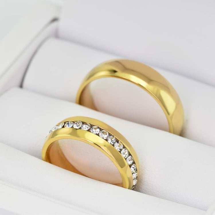 Zlaté svadobné obrúčky s diamantmi 21897