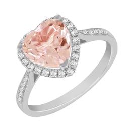 Zlatý prsteň so srdcovým morganitom a diamantmi Maimi