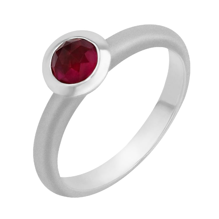 Rubínový prsteň z bieleho zlata 75349