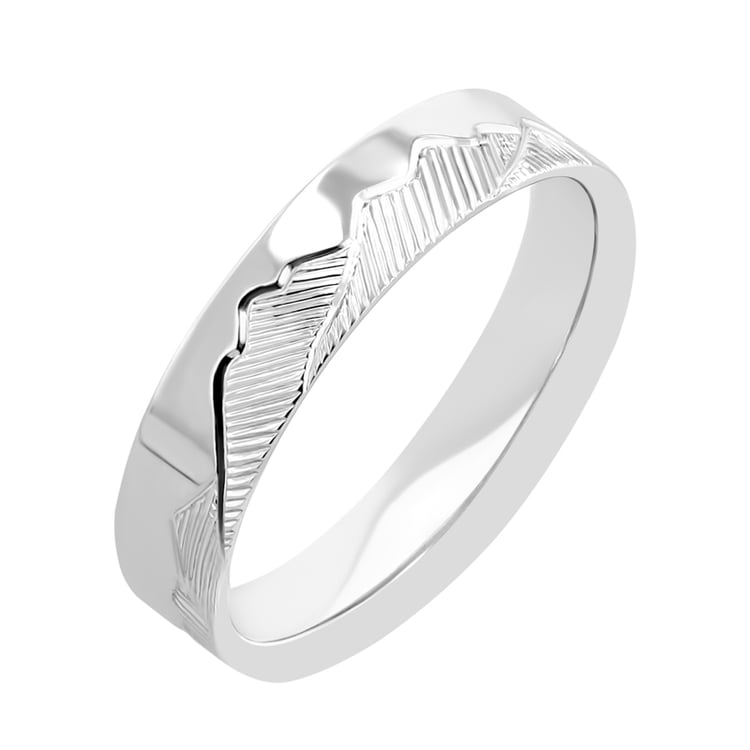 Svadobné obrúčky s ručnou rytinou hôr Jannick 116389