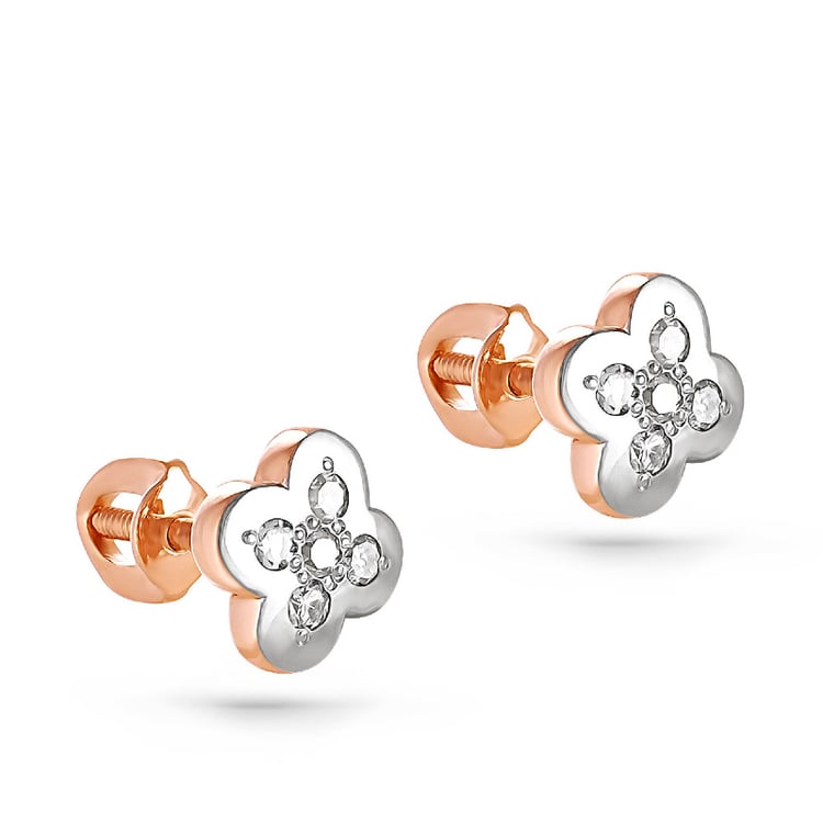 Diamantové štvorlístky z viacfarebného zlata