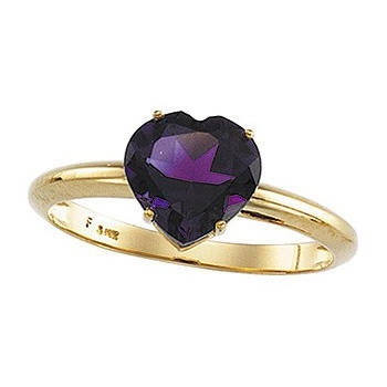 Prsteň s ametystom zo žltého zlata