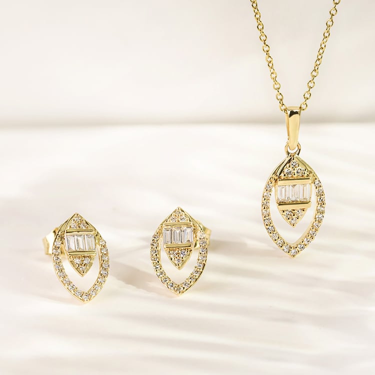 Zlatý prívesok mandľového tvaru s lab-grown diamantmi Einar 161593