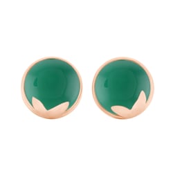 Zlaté náušnice s cabochon ónyxmi Greta