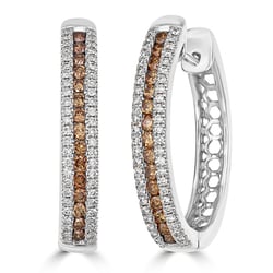 Náušnice s champagne a bielymi diamantmi Travis