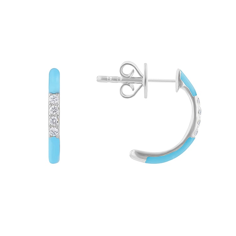 Modré keramické náušnice s diamantmi Galla 128715