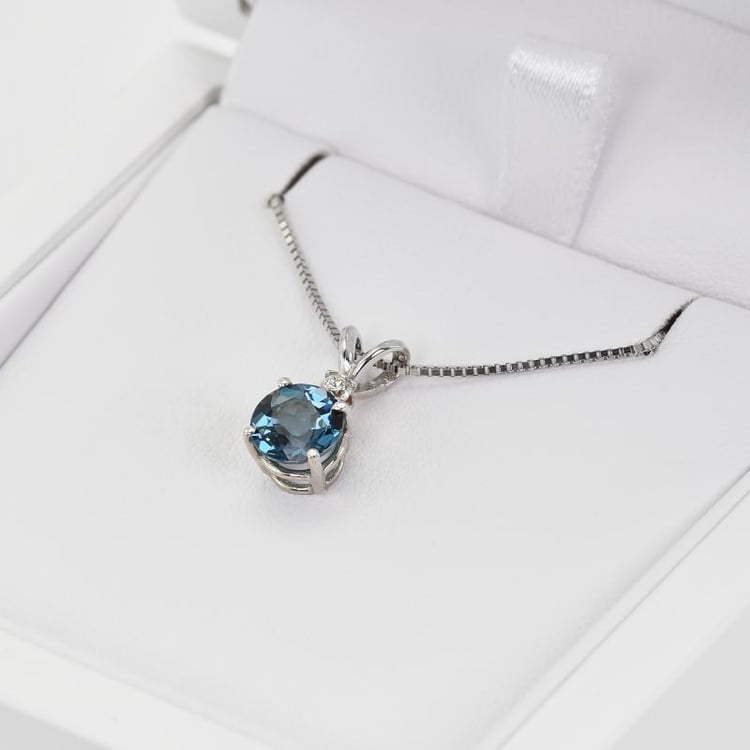 Topásový zlatý náhrdelník s diamantom Famia 14285