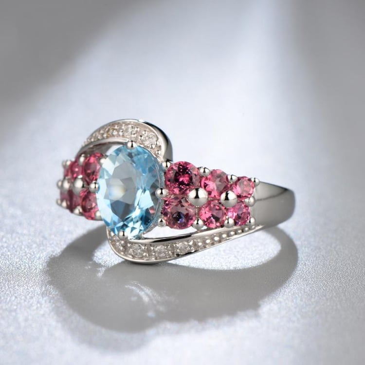 Zlatý prsteň s drahokamami Cyzarine 5689