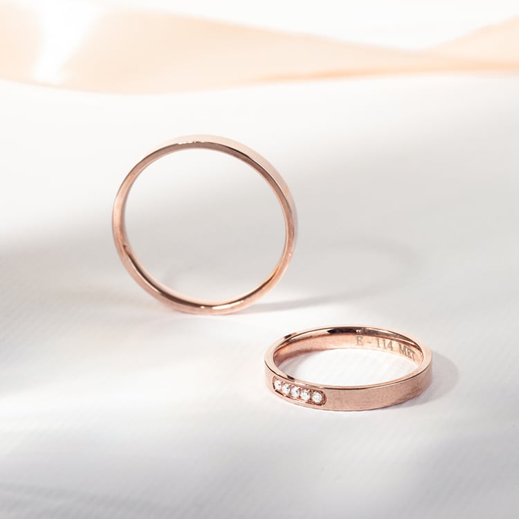 Zlaté ploché svadobné prstene s diamantmi Jolene 124688