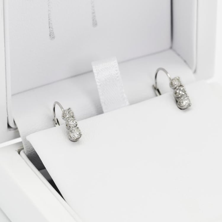 Zlaté diamantová náušnice 11704