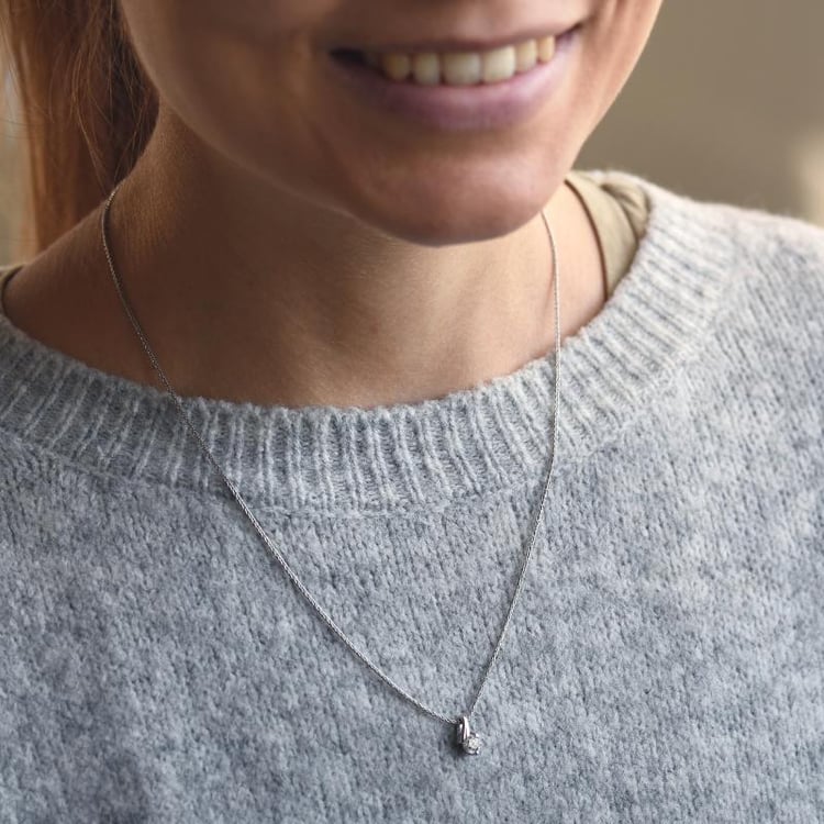 Platinový náhrdelník s ČGL certifikovaným diamantom 51072