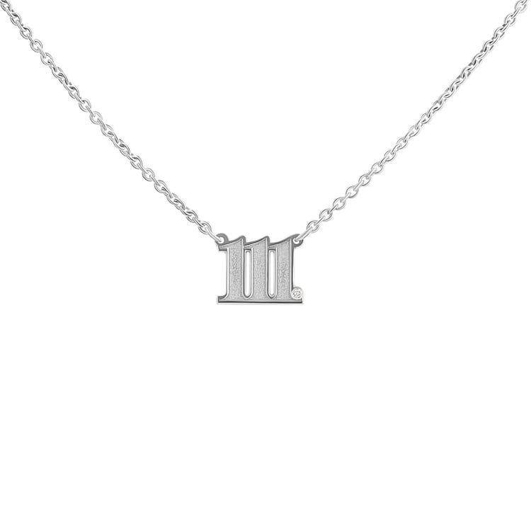 Strieborný náhrdelník s diamantom Anjelské čísla 132868