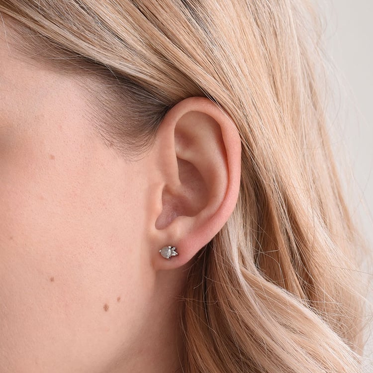 Zlaté náušnice sa salt and pepper diamantom 69192